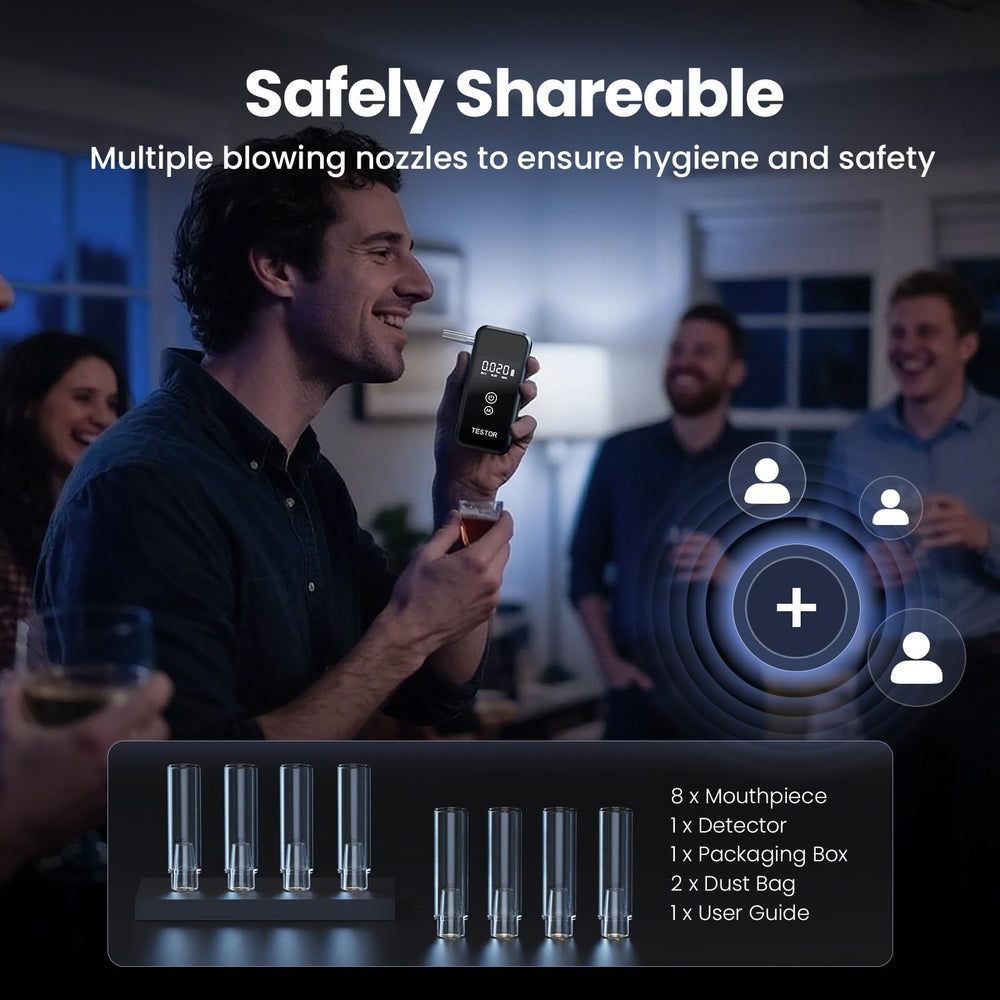 Eight hygienic mouthpieces included