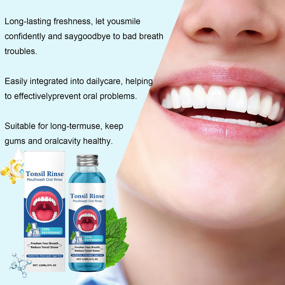 Close-up of mouthwash bottle for natural oral rinse