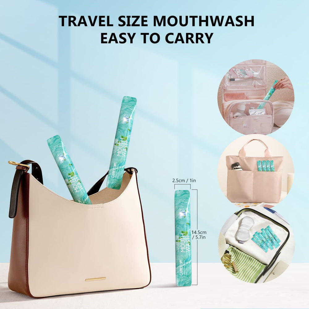 Bulk box of 30 disposable mouthwash packets for travelers