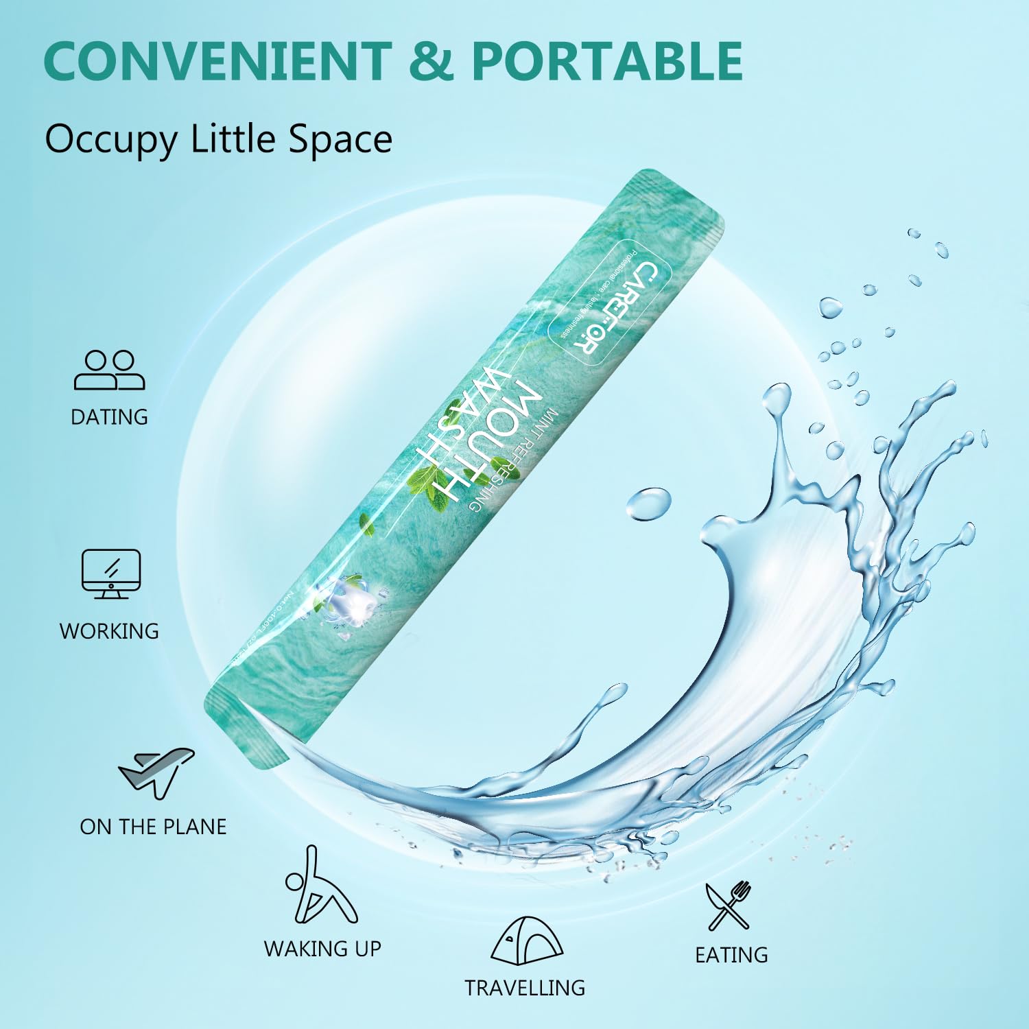 60-pack bulk set of alcohol-free fluoride-free mouthwash packets