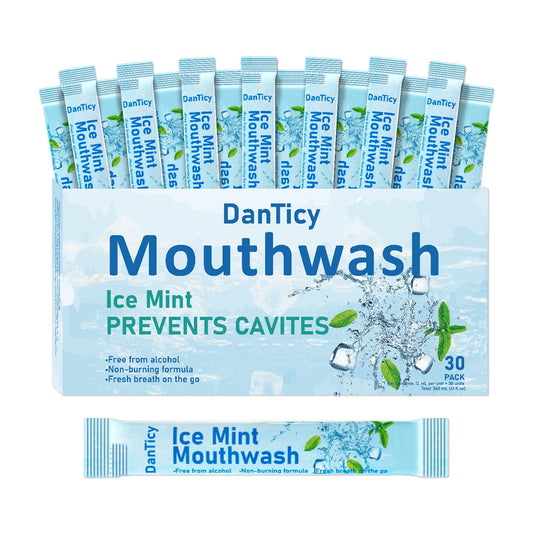 Hero image of travel-size ice mint alcohol-free mouthwash packets