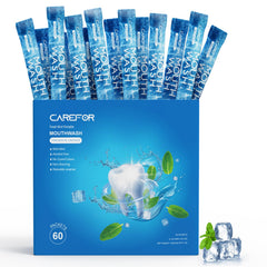 Travel-size mouthwash packet with icy mint flavor (0.41 fl oz) in bulk