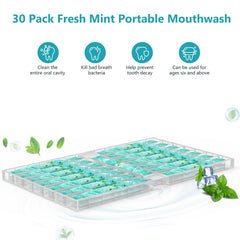 Portable pocket-sized mouthwash packets for travel