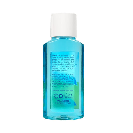 Close-up of travel-size Original Mint mouthwash box, 48-pack