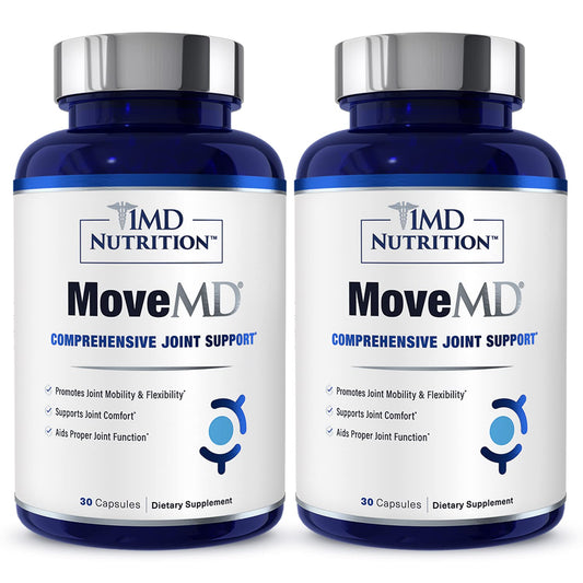 1MD MoveMD joint health supplement bottle with 2-pack packaging