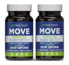 Front view of Move Pureflex Glucosamine Chondroitin 120 capsules 2-pack