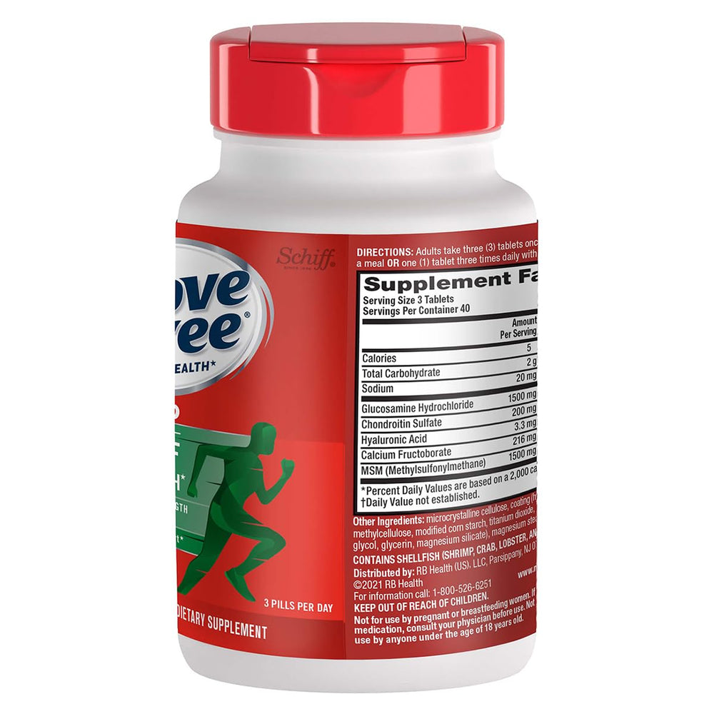 Ingredient panel for Move Free Advanced MSM Glucosamine Joint Support