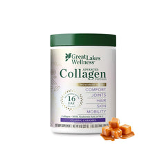 Front label of Great Lakes Wellness Movement Boost Collagen Peptides caramel flavor 8 oz