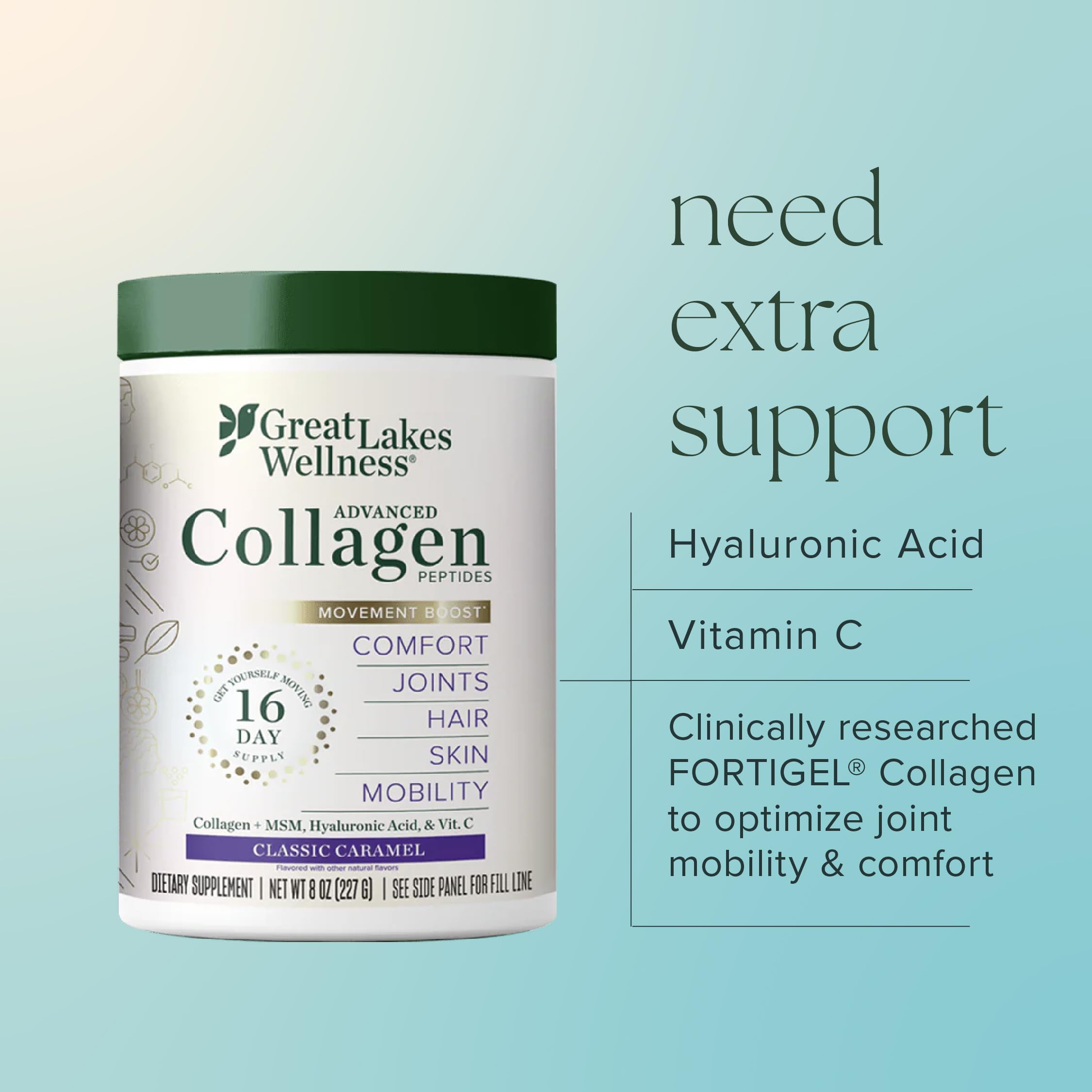 Grass-fed collagen source highlighted for joint and skin health