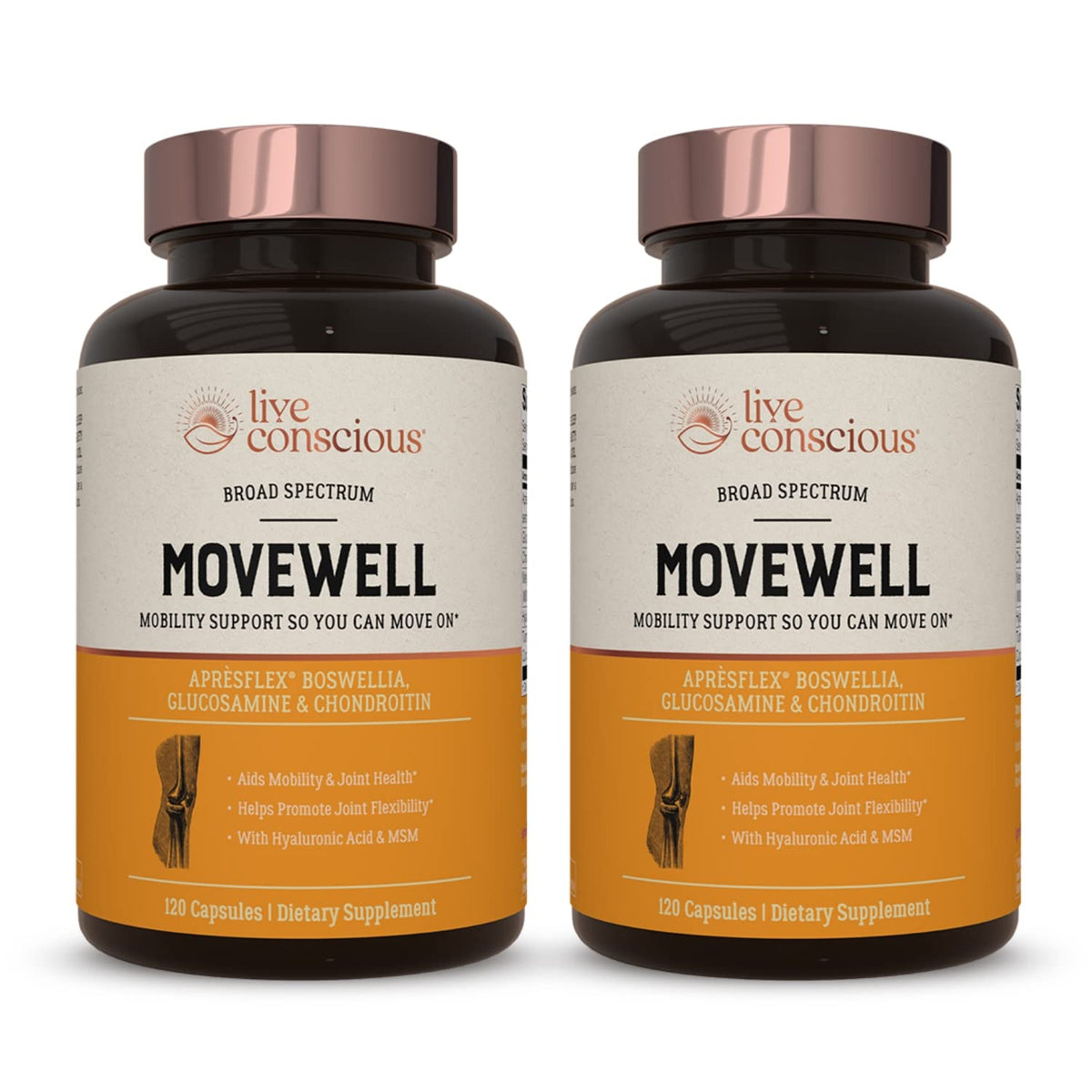 MoveWell glucosamine, chondroitin, MSM, and hyaluronic acid 2-pack hero image