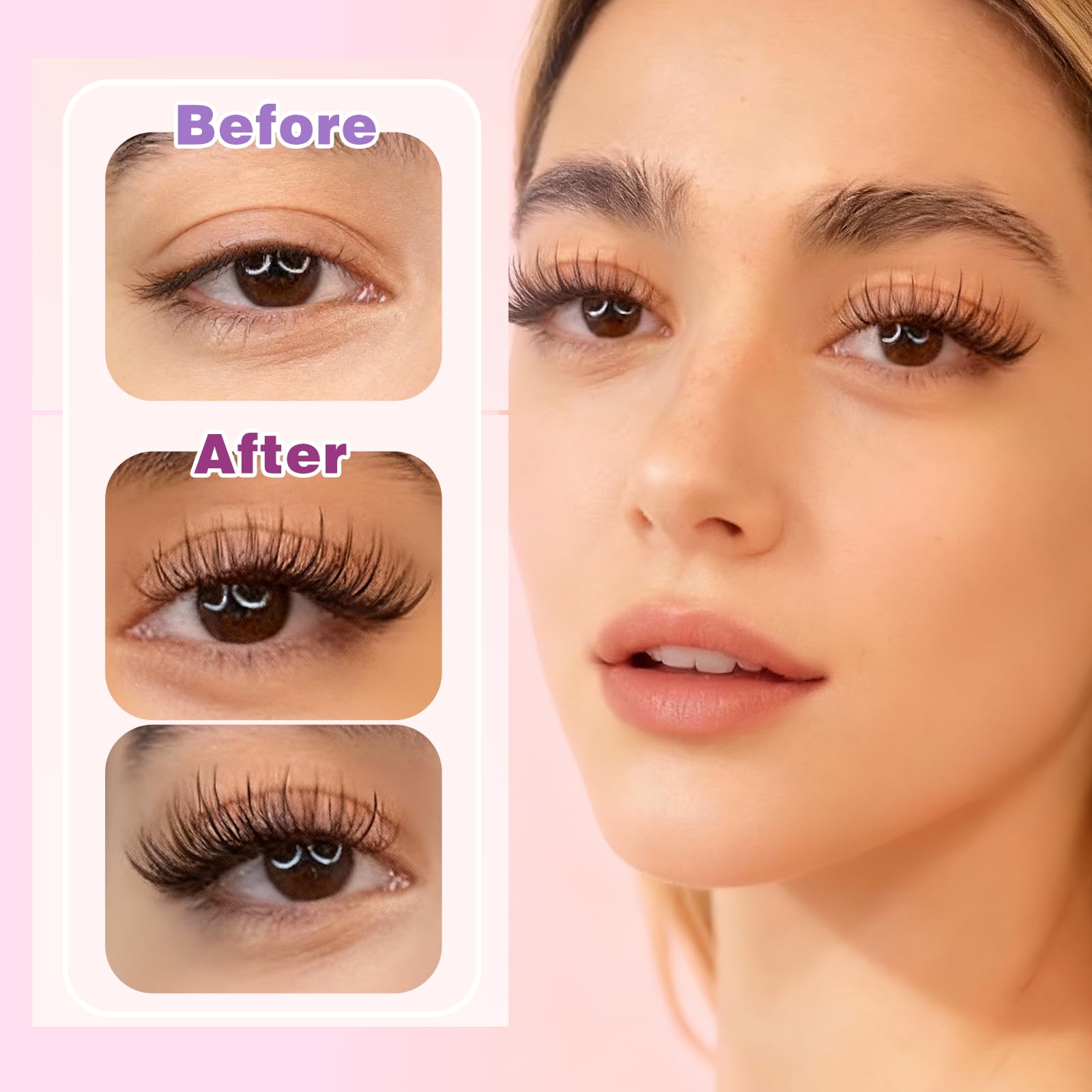 MOWOT Lash Clusters with invisible ultra-thin band for comfortable wear.