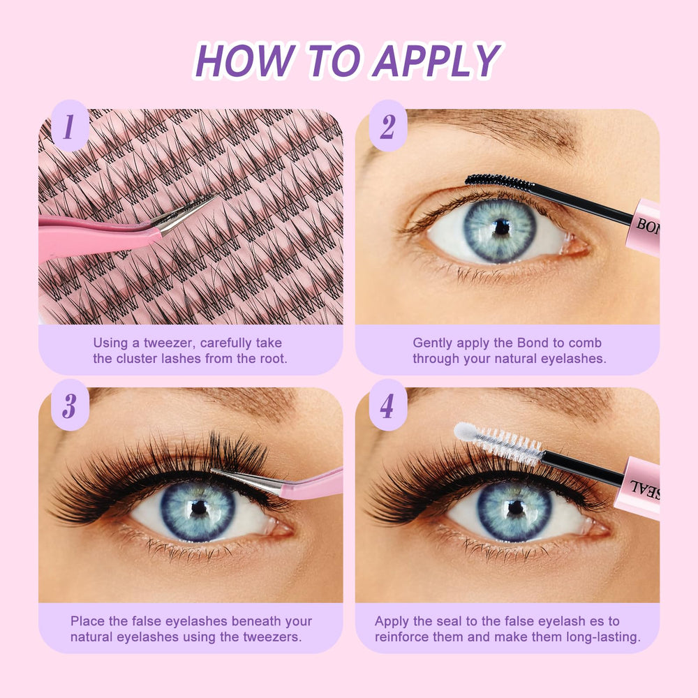 MOWOT Lash Clusters Natural to Dramatic styles for DIY makeup.