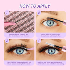 MOWOT Lash Clusters Natural to Dramatic styles for DIY makeup.