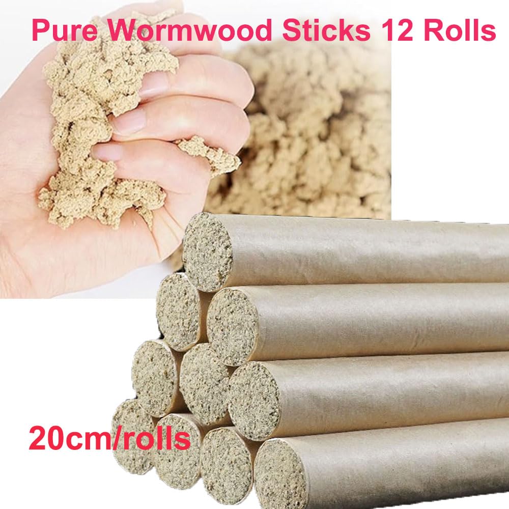 Close-up of high-purity moxa sticks with 50:1 extraction