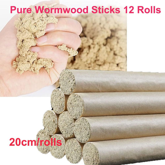 Close-up of high-purity moxa sticks with 50:1 extraction