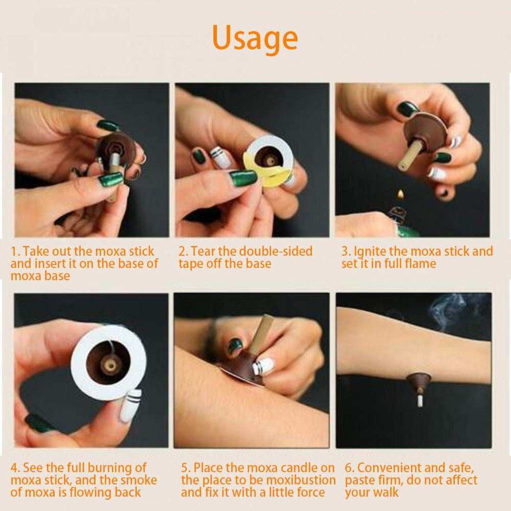 Moxa stick therapy applied to the shoulder