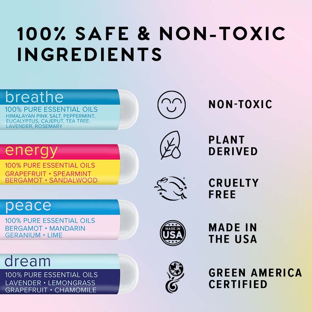 Dream inhaler with lavender, lemongrass, chamomile, and grapefruit for restful sleep