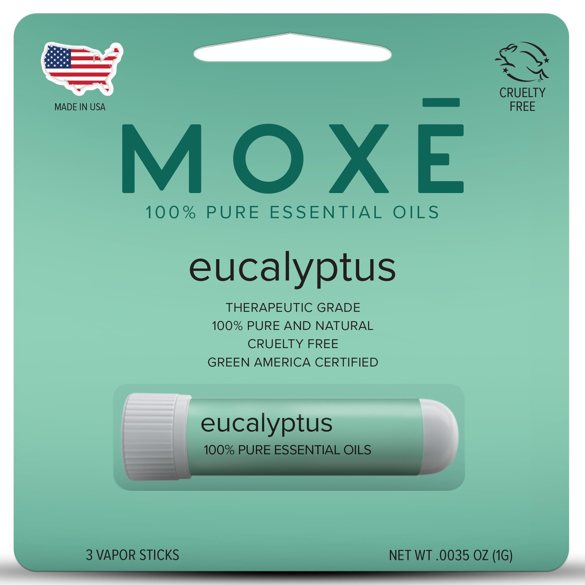 MOXĒ Eucalyptus Essential Oil Nasal Inhaler – front view