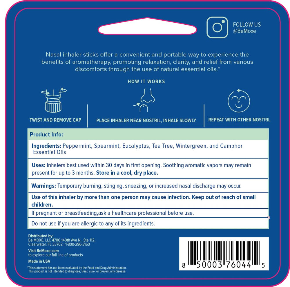 MOXE pure undiluted blend closeup highlighting peppermint and eucalyptus notes for head tension.