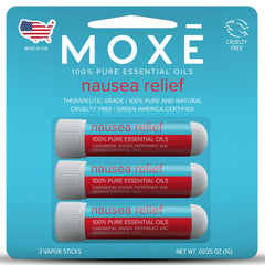MOXE Nausea Inhaler Stick pack-front view for portable relief.