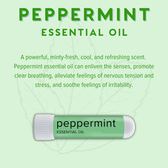 Back label showing ingredients for MOXĒ Peppermint Essential Oil Inhaler 3-pack