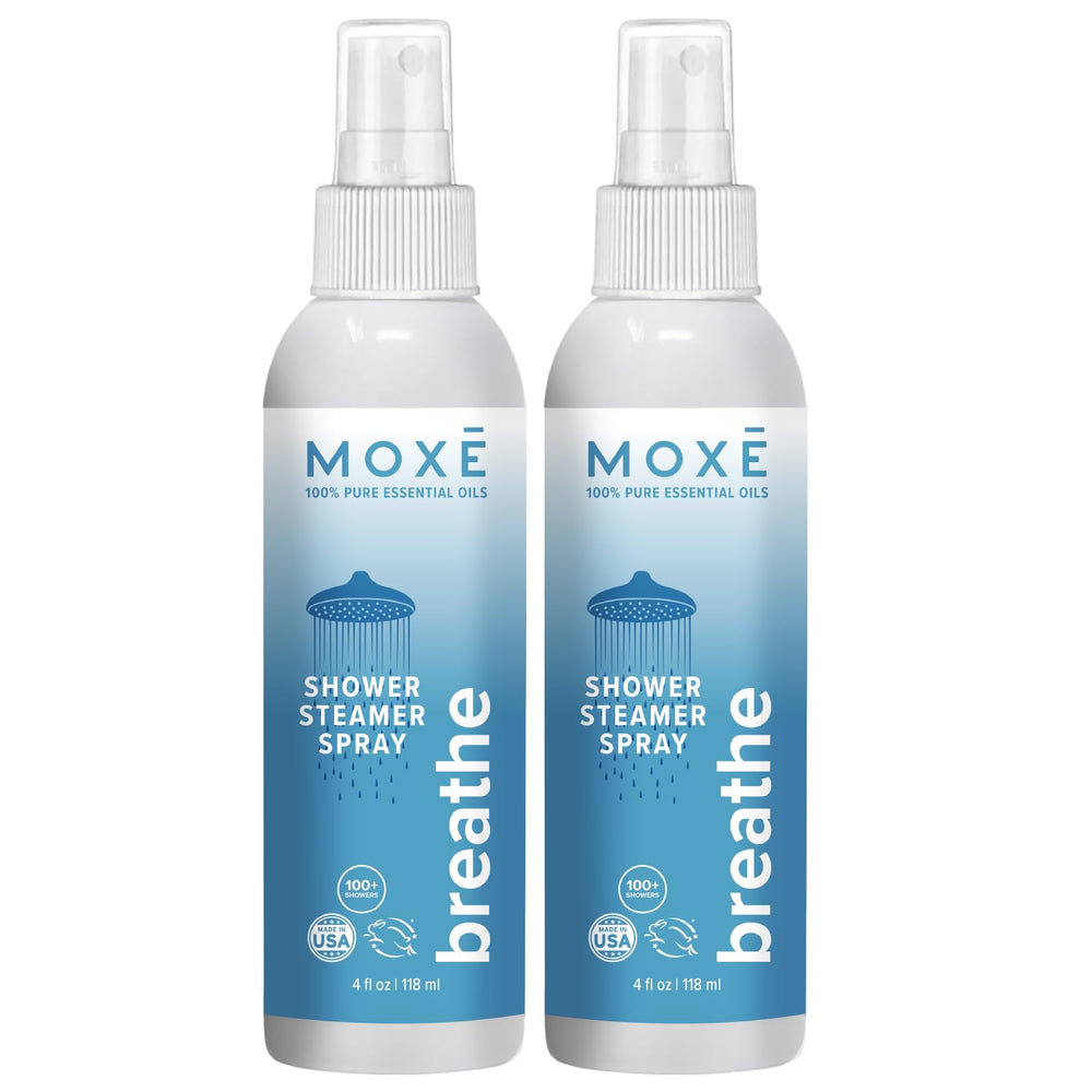 MOXE Breathe Shower Mist bottle front view
