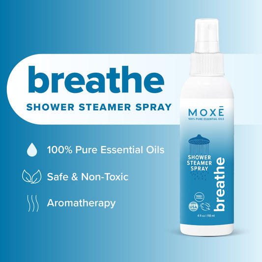 Breathe Shower Mist packaging and spray top