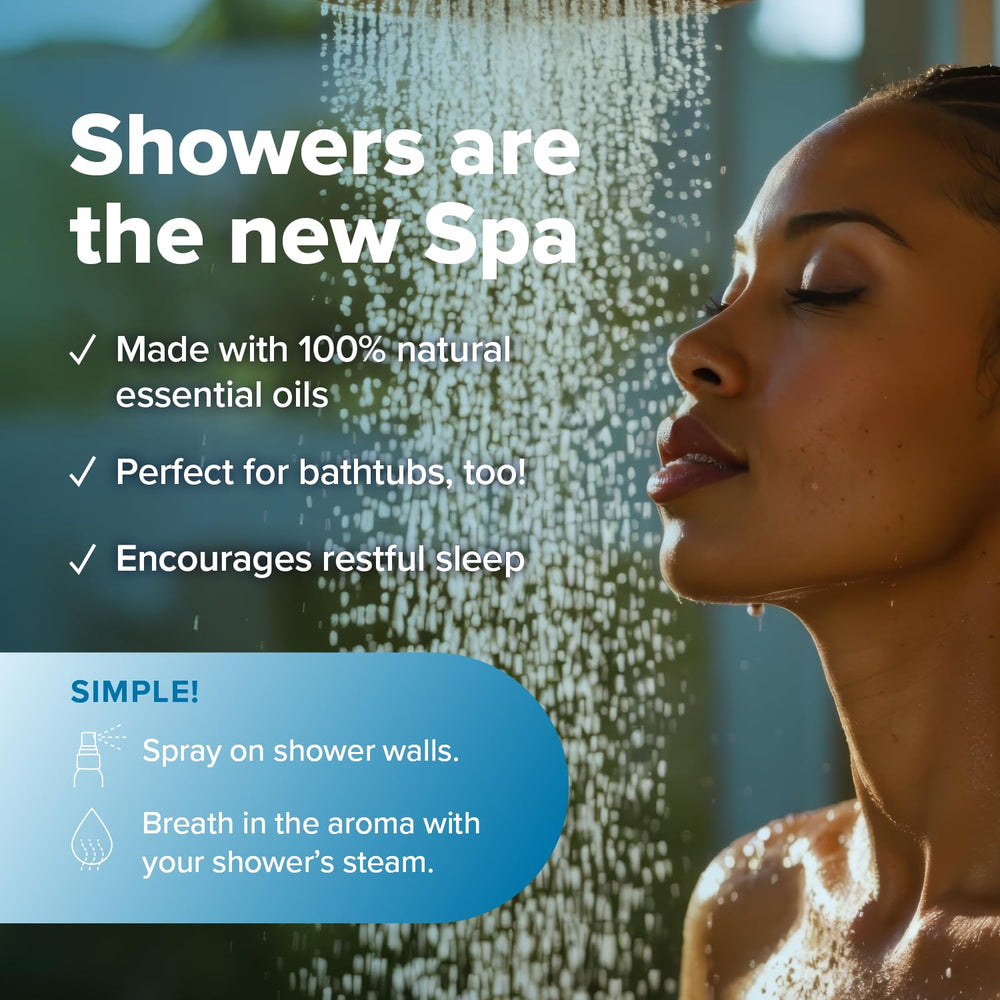 Shower steam with MOXE Breathe mist in use