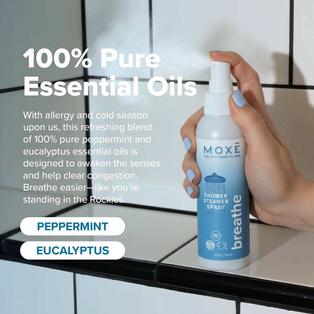 Shower steam activating MOXE essential oil blend