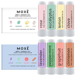 MOXĒ Smell Training Kit box with eight essential oil nasal inhalers