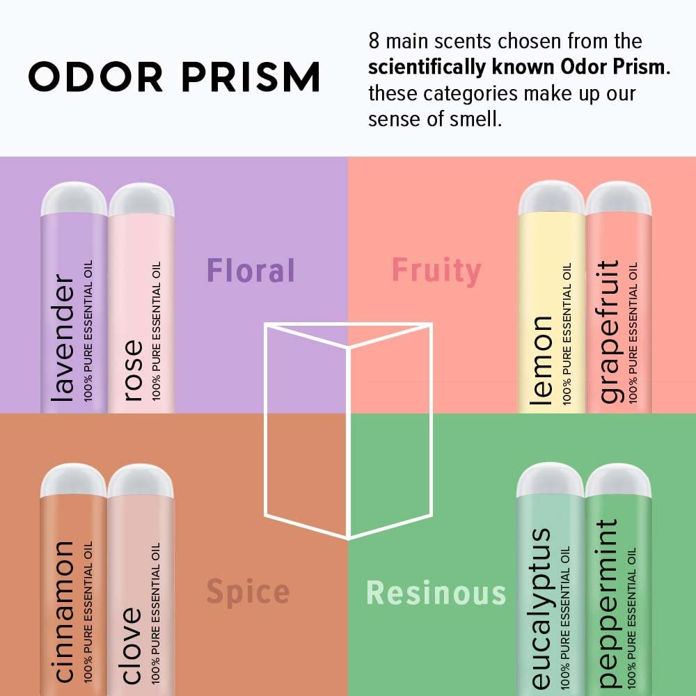 Eight pure essential oil nasal inhalers included in MOXĒ kit