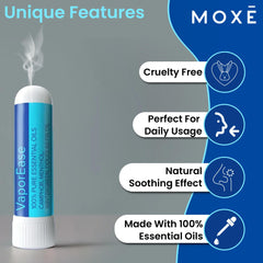 MOXE VaporEase being inhaled for quick, refreshing breath during a busy day.