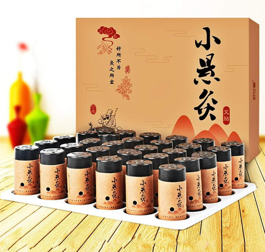 Moxibustion box with moxa stick for acupuncture and massage