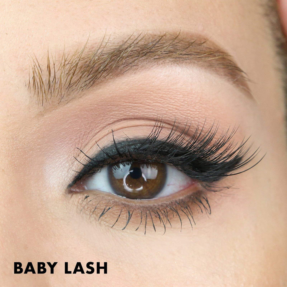 MoxieLash Baby subtle cat-eye look enhances daily appearance.