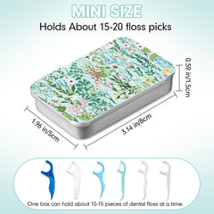Floral-patterned dental floss case in black background