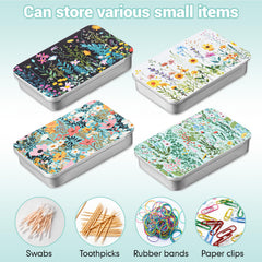 Floral-patterned dental floss case in white background