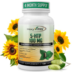 MoxyVites 5HTP 100mg with B6 from organic Griffonia simplicifolia