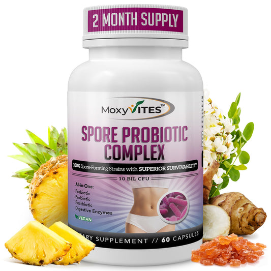 MoxyVites Spore Probiotic Complex bottle label