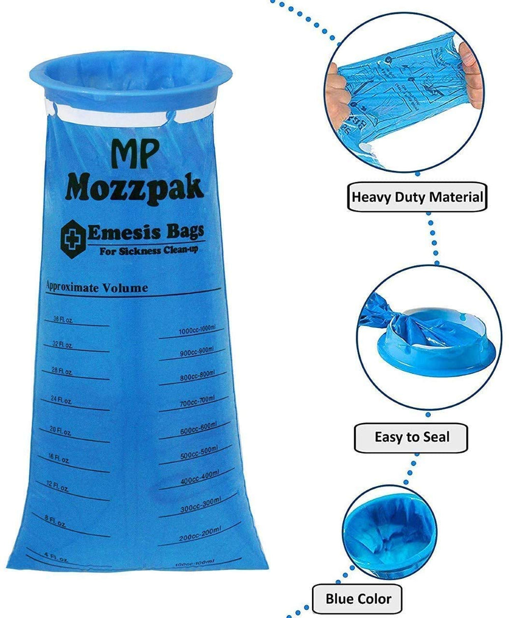 MP Mozzpak bags for airplane travel offer compact, hygienic disposal.