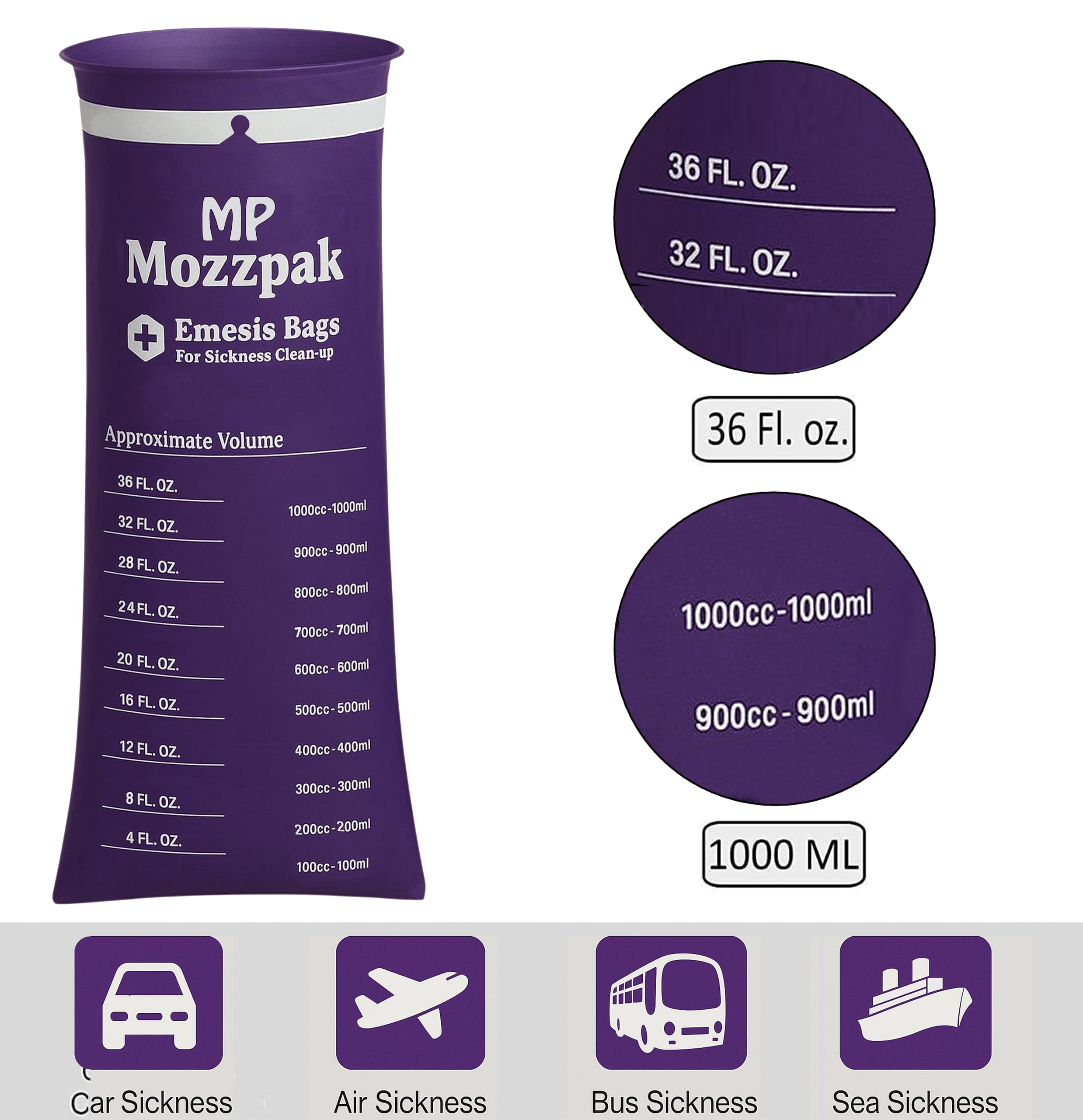 MP Mozzpak emesis bags in-car storage for on-the-go needs