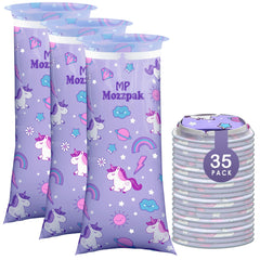MP Mozzpak Unicorn Kids Vomit Bags blue pack—travel-ready disposal for car trips.