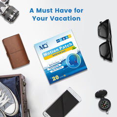 MQ motion sickness patch on skin appears subtle for travel and daily activities