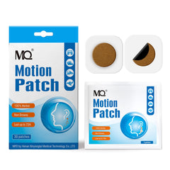 MQ Motion Sickness Patch packaging shown for travel-ready, compact design for relief.
