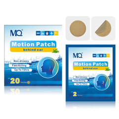 MQ motion sickness patch packaging shows a travel-ready box for easy carrying