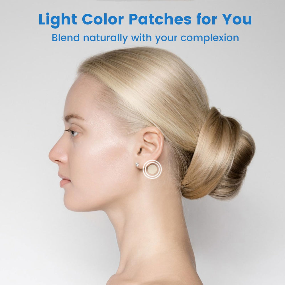 MQ motion sickness patches behind the ears applied for fast, non-drowsy relief