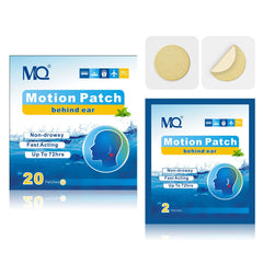 MQ motion sickness patches pack front view showing discreet color options for travel