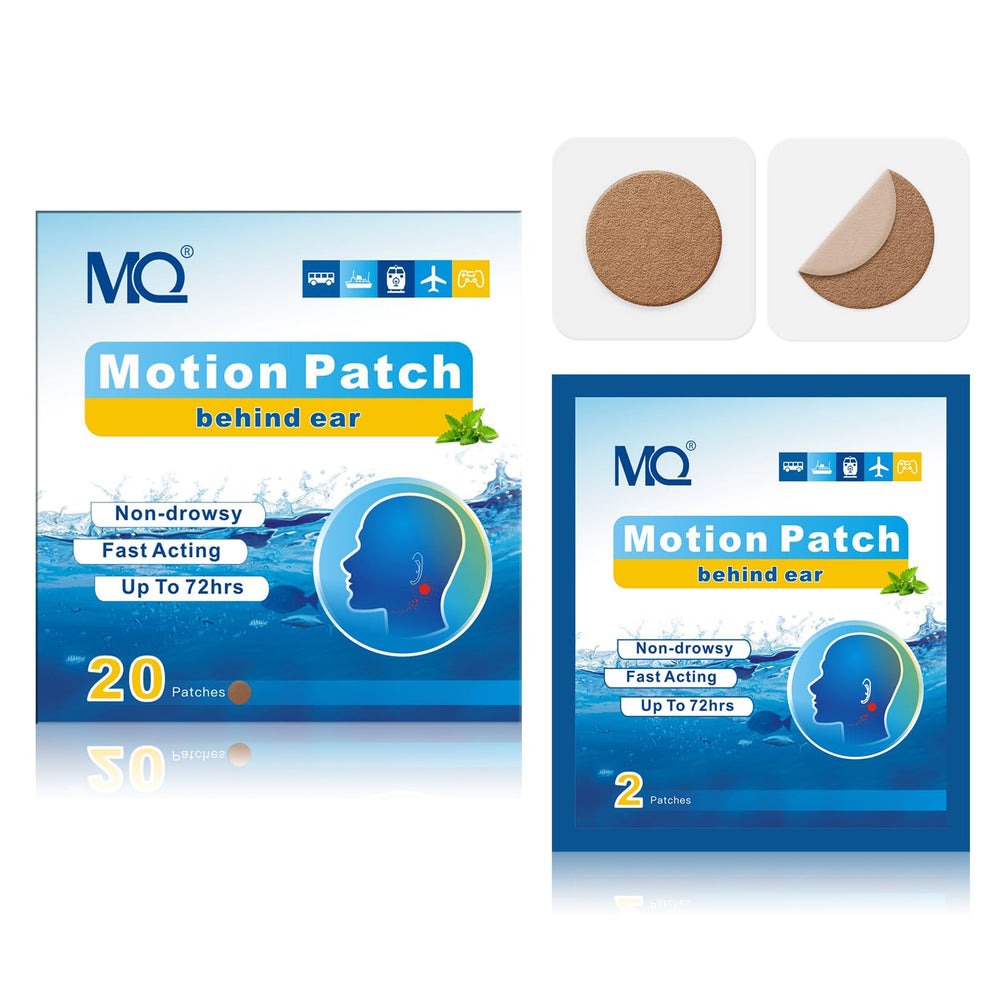 MQ motion sickness patches packaging in dark color for travel use