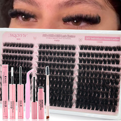 MQCsvw Fluffy Lash Clusters Kit image shows easy at-home lash extensions.