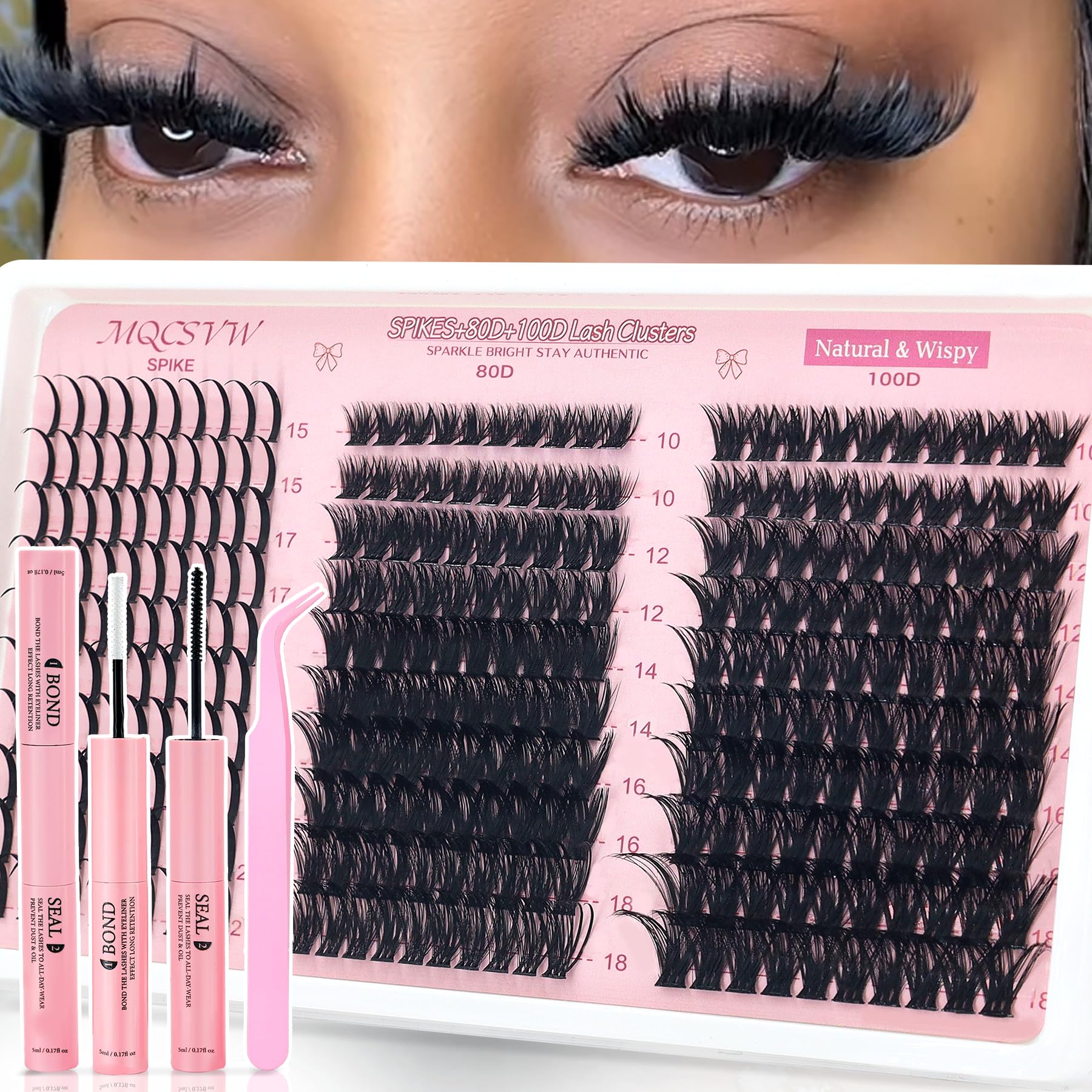 MQCsvw lash clusters offer strong hold up to 72+ hours.