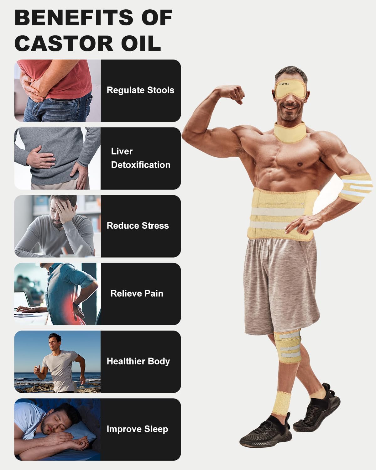 MQFORU castor oil pack wrap for knees